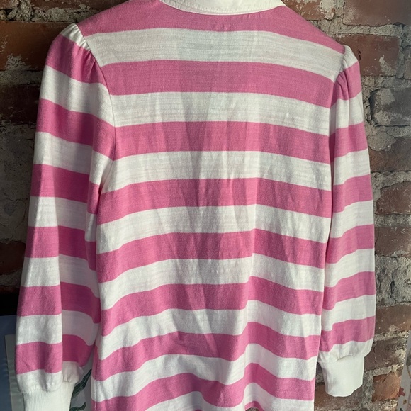 loft pink & white striped rugby collar top - Picture 4 of 6